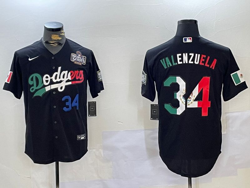 Men Los Angeles Dodgers #34 Valenzuela Black Game 2024 Nike MLB Jersey style 112025->los angeles dodgers->MLB Jersey